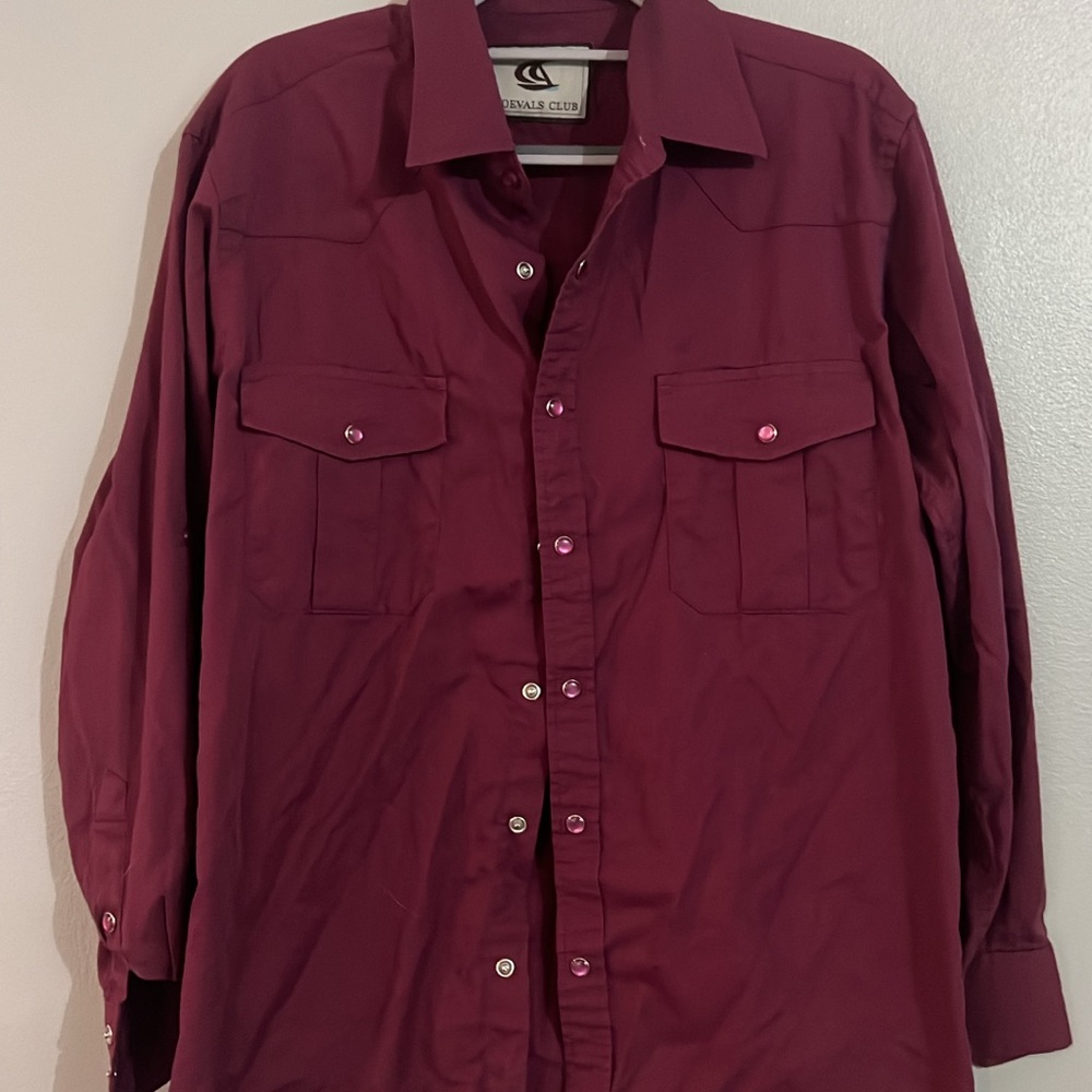Burgundy Button-Up Shirt
